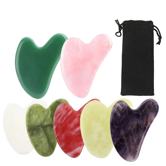 10 Types Stone Massage Scraping Facial Tool With Pouch